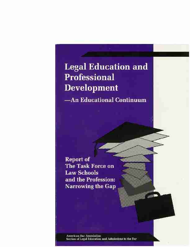 Legal Education and Professional Development--An Educational
