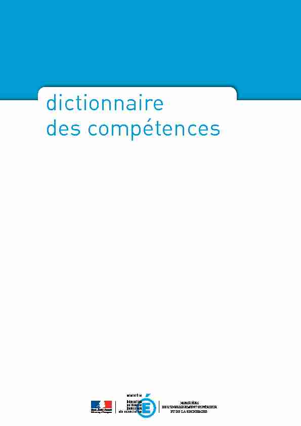 Dictionnaire des compétences