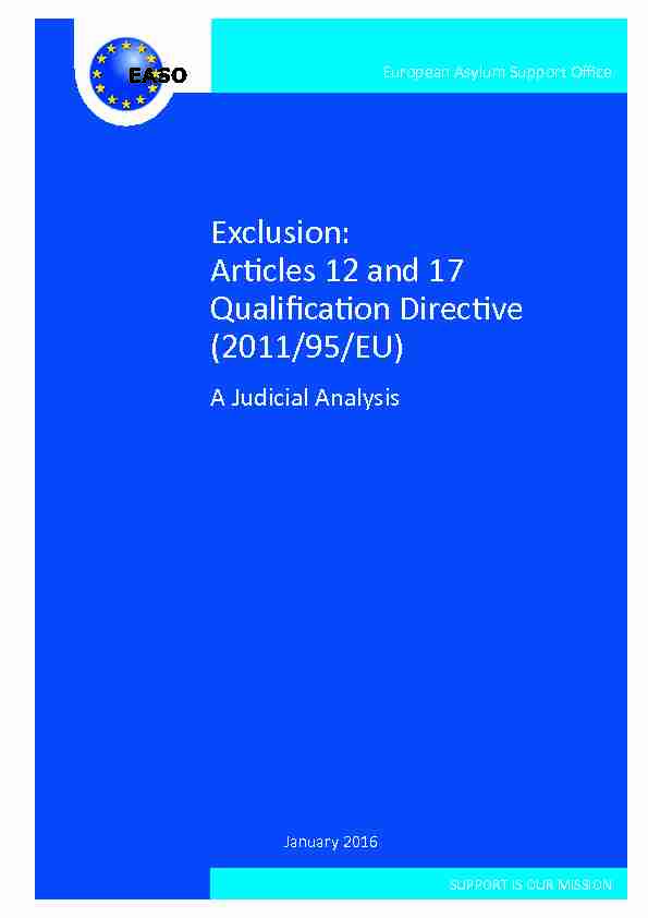 Exclusion: Articles 12 and 17 Qualification Directive (2011/95/EU)
