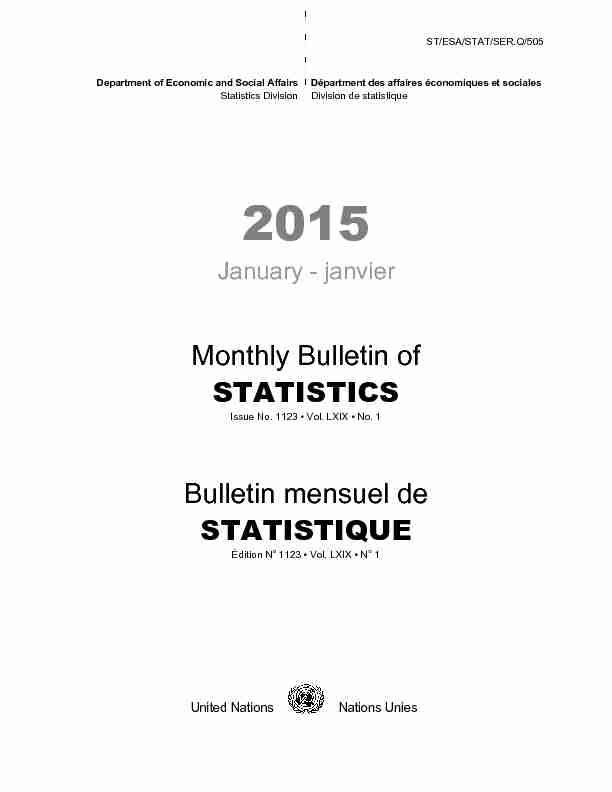 [PDF] Monthly Bulletin of STATISTICS Bulletin mensuel de  - UNSD
