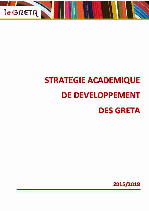 [PDF] Projet stratégique Académique de développement des GRETA