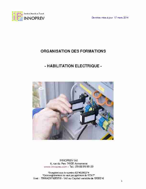 [PDF] habilitation electrique - Innoprev