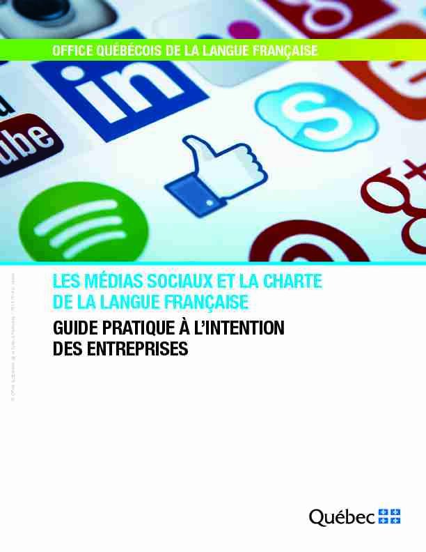 Les médias sociaux et la Charte de la langue française – guide