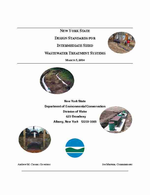 new york state design standards for intermediate sized wastewater