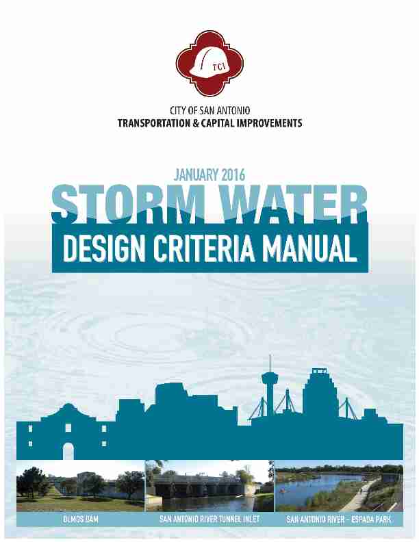 Storm Water Design Criteria Manual