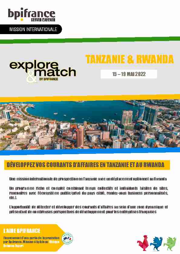 Pitch Mission Explore & Match - Tanzanie - Rwanda