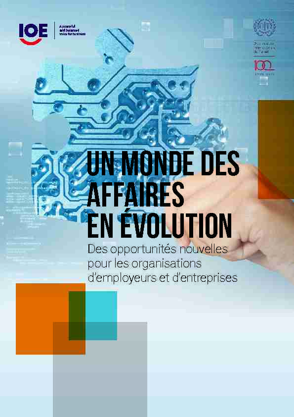 [PDF] Un monde des affaires en évolution Des opportunités  - ILO