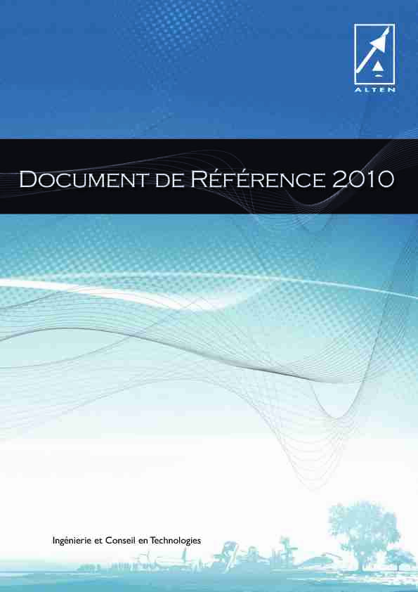 Document de référence 2010 - ALTEN