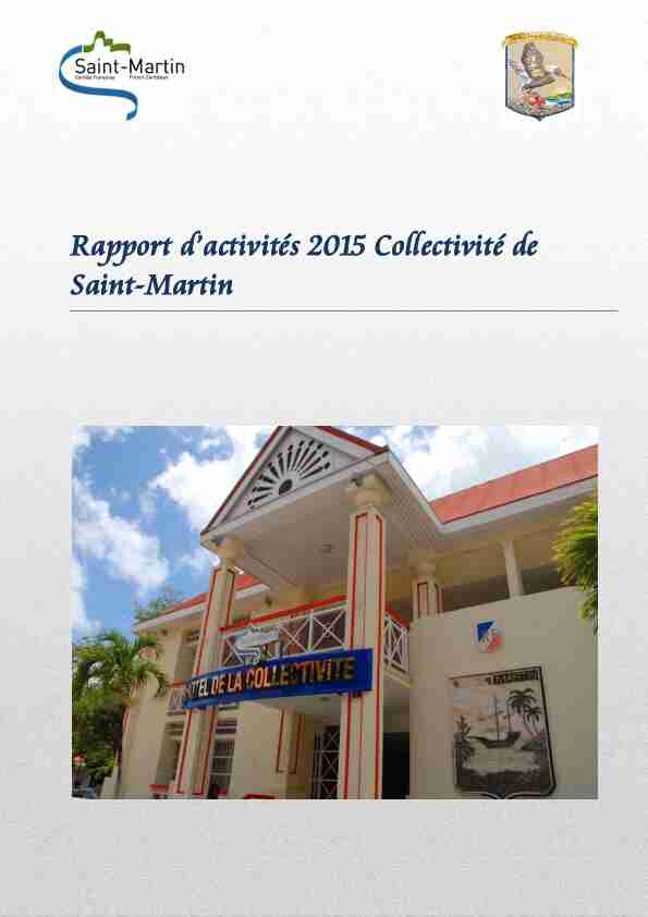 Rapport dactivités 2015 Collectivité de Saint-Martin