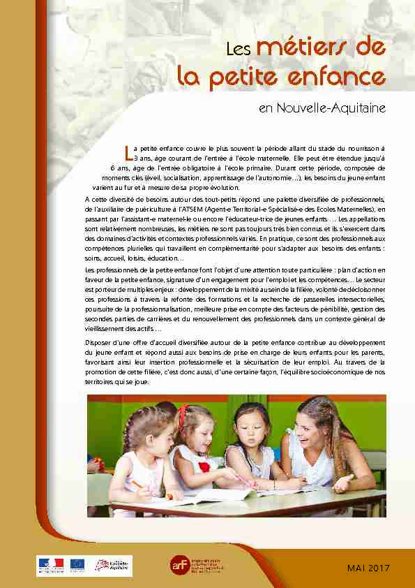 [PDF] Les métiers de la petite enfance en Nouvelle-Aquitaine