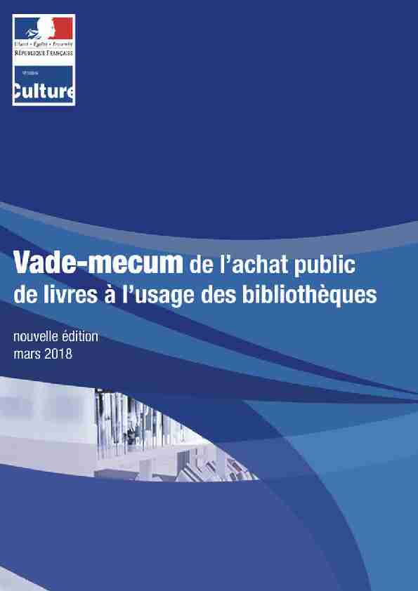 [PDF] Vade-mecum achat publics de livres 2018 - Ministère de la culture