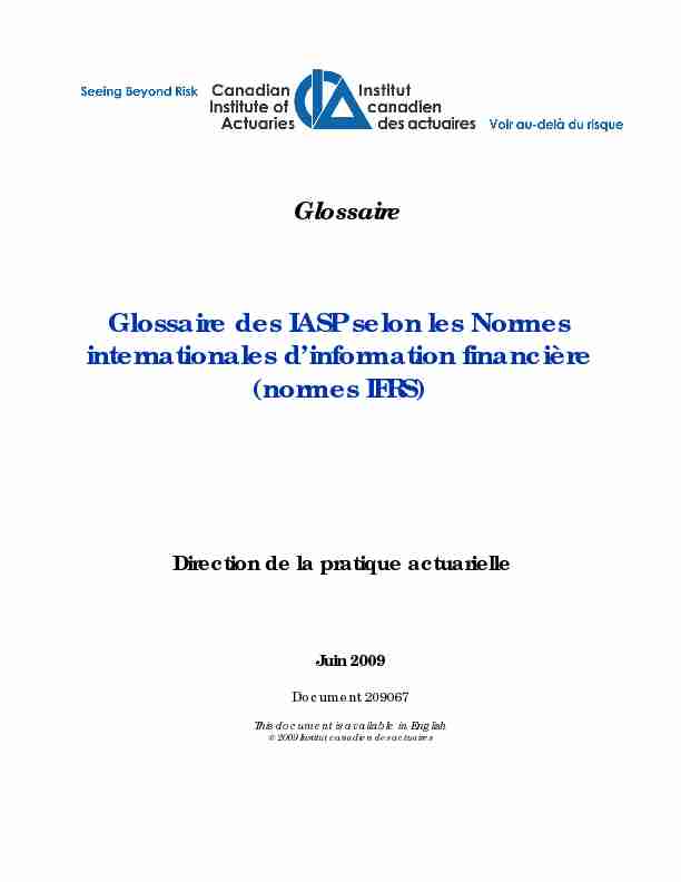Glossaire des IASP selon les Normes internationales d