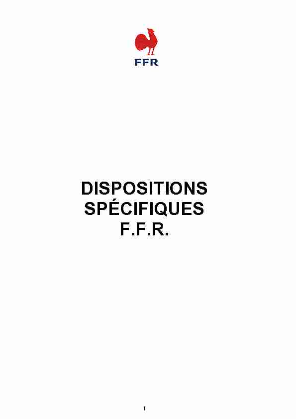 Dispositions spécifiques FFR