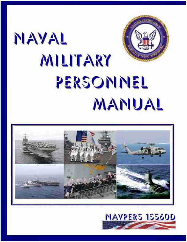 NAVAL MILITARY PERSONNEL MANUAL
