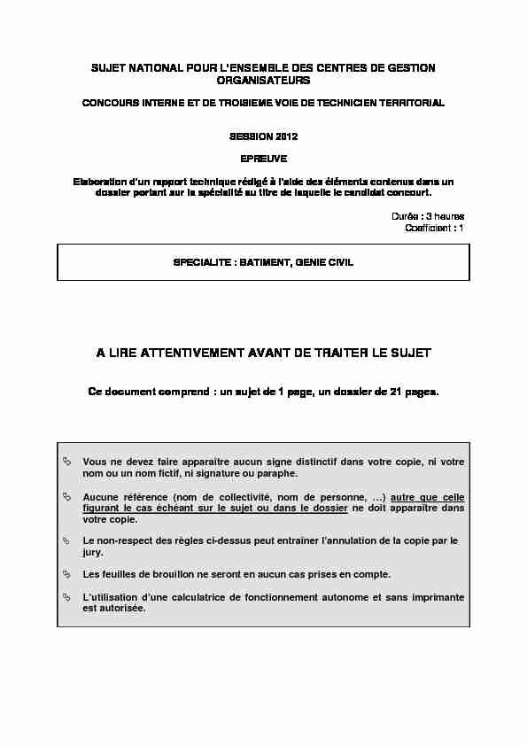 [PDF] A LIRE ATTENTIVEMENT AVANT DE TRAITER LE SUJET - CDG 35