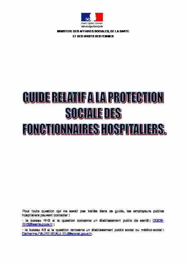 Guide relatif à la protection sociale des fonctionnaires hospitaliers
