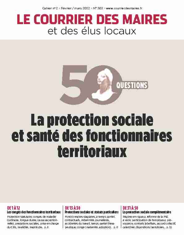 pdf La protection sociale et santé des fonctionnaires territoriaux