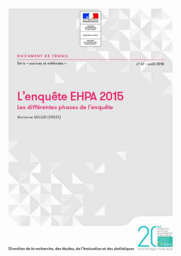 Lenquête EHPA 2015