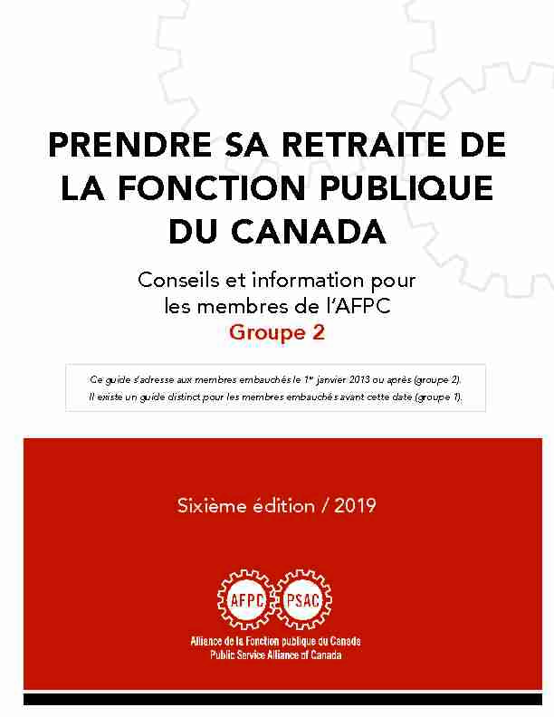 PRENDRE SA RETRAITE DE LA FONCTION PUBLIQUE DU CANADA