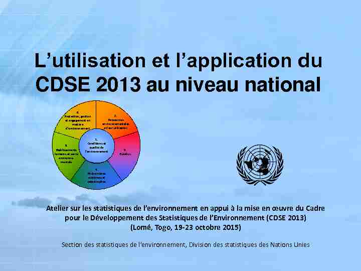 pdf environnementales CDSE 2013 au niveau national Ressources - UNSD
