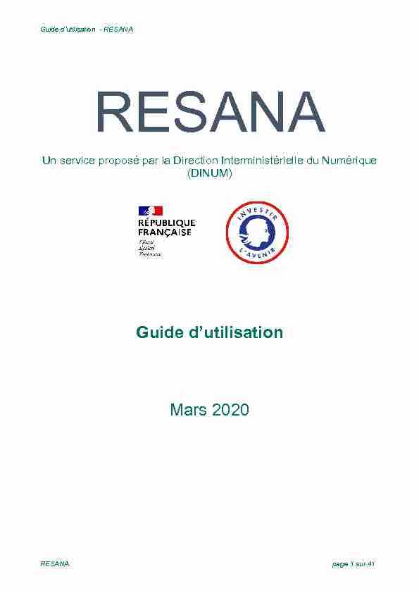 Guide dutilisation - RESANA