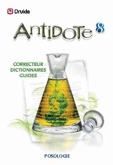 POSOLOGIE - Guide de lutilisateur - Antidote 8