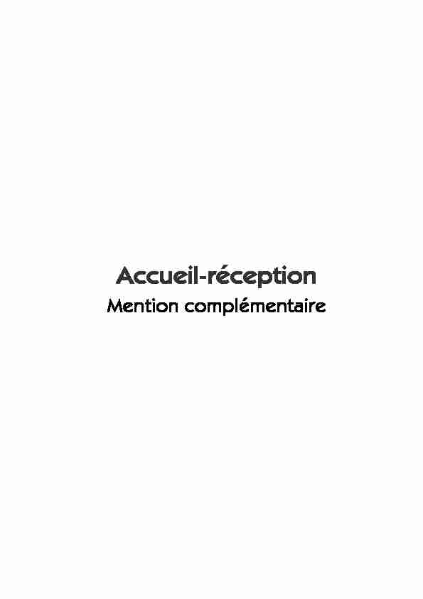 Accueil-réception - Mention complémentaire