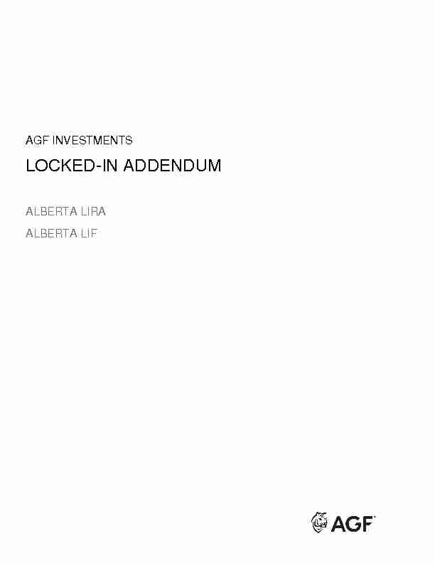 Locked-in Addendum - Alberta