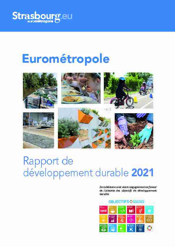 Rapport de Développement Durable Eurométropole de Strasbourg