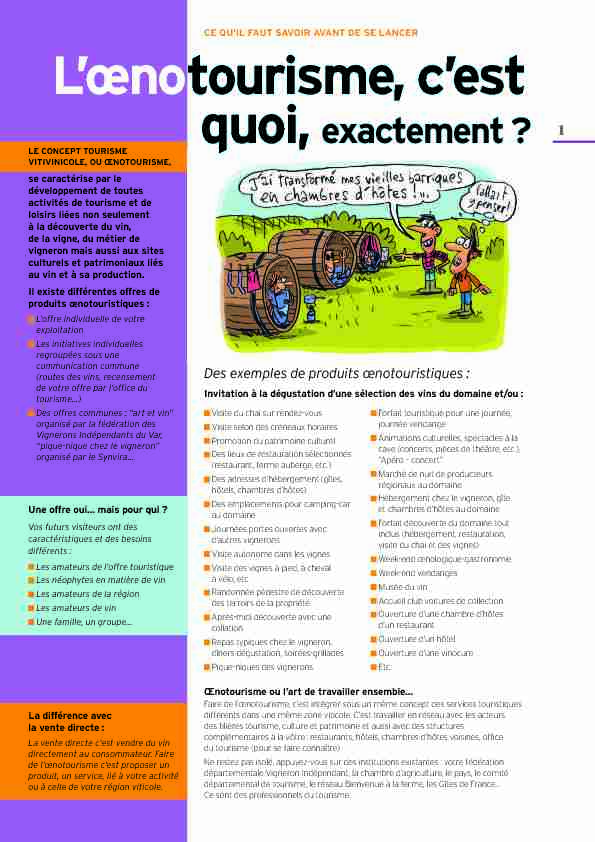 [PDF] Guide oenotourisme – Vignerons Indépendants - WordPresscom