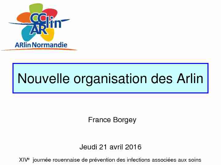Nouvelle organisation des Arlin - CPIAS Normandie