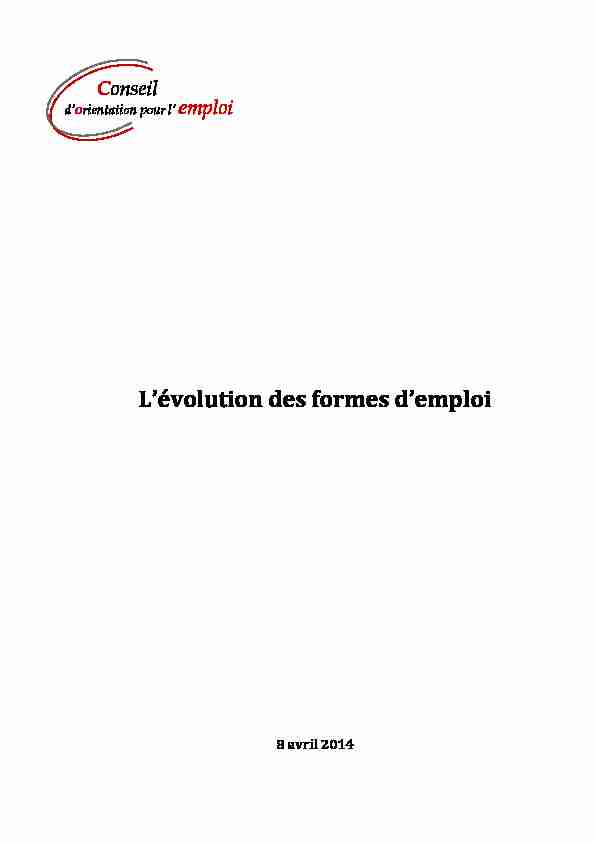 Searches related to l evolution des formes d emploi synthese du rapport
