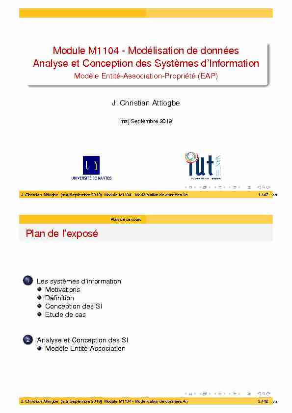 [PDF] Modélisation de données Analyse et Conception des Systèmes d