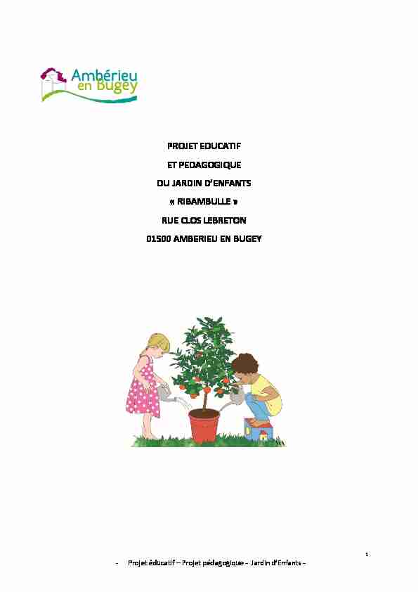 [PDF] Projet pédagogique - Jardin dEnfants - Amberieu-en-Bugey