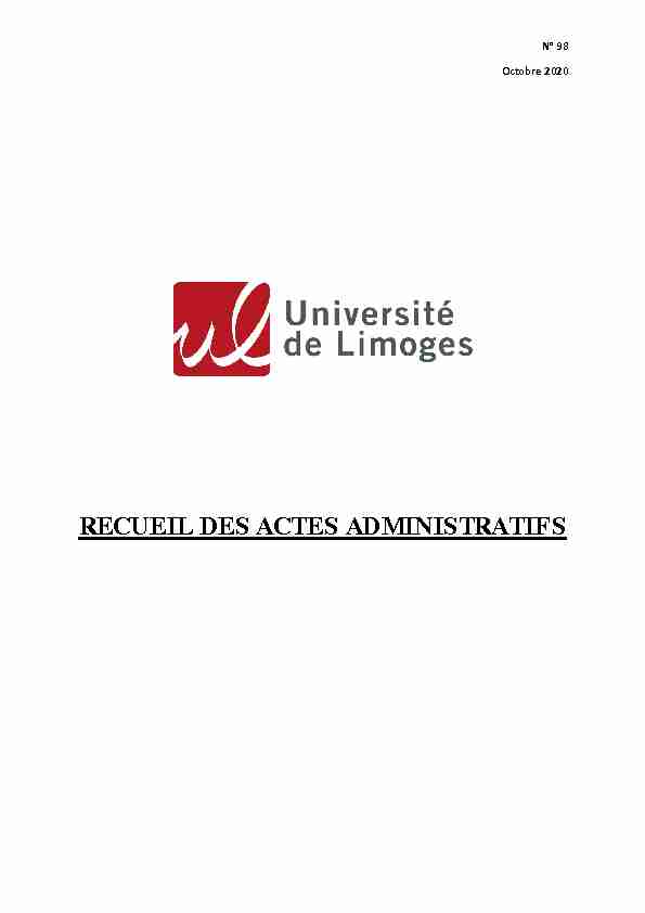 [PDF] Recueil des actes administratifs doctobre 2020 - Université de