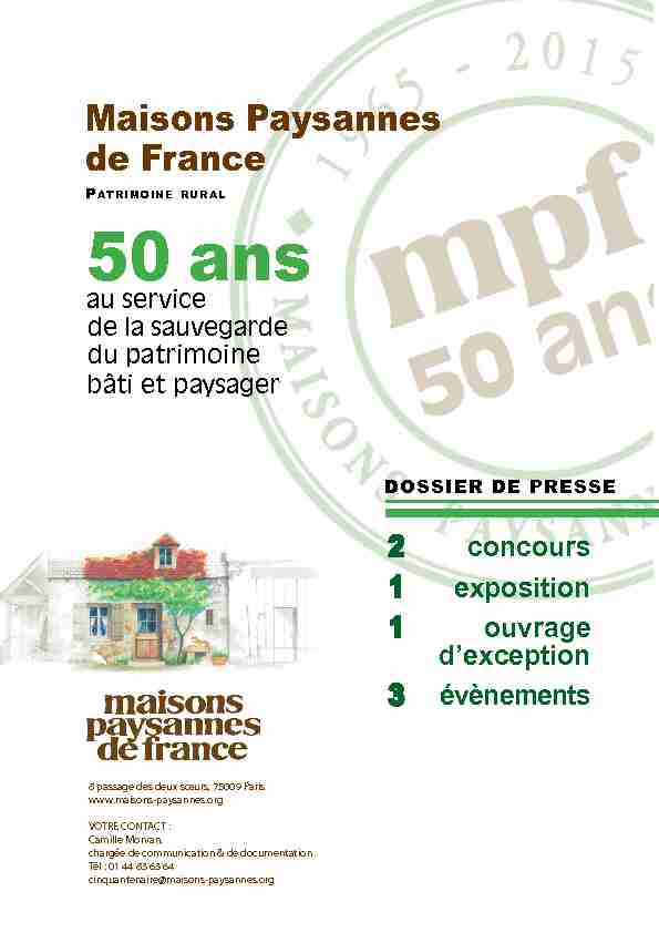[PDF] 50 ans - Maisons paysannes