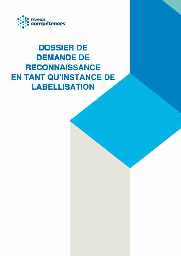 pdf DOSSIER DE DEMANDE DE RECONNAISSANCE - France compétences
