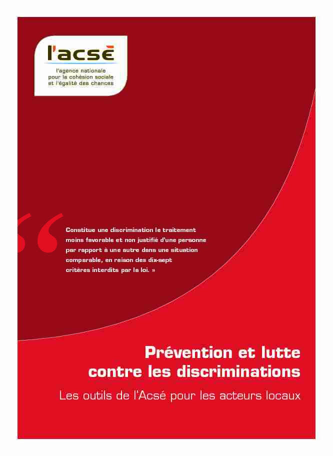 Prévention et lutte contre les discriminations
