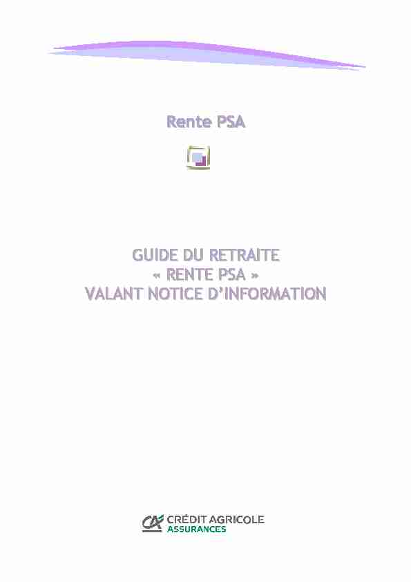 2009 03 30 - Guide du retraité Rente PSA 24-03-09