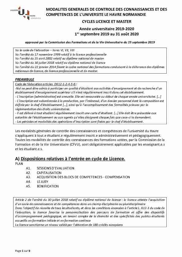 [PDF] MODALITES GENERALES DE CONTROLE DES