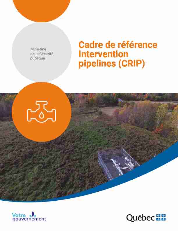 Cadre de référence Intervention pipelines (CRIP)