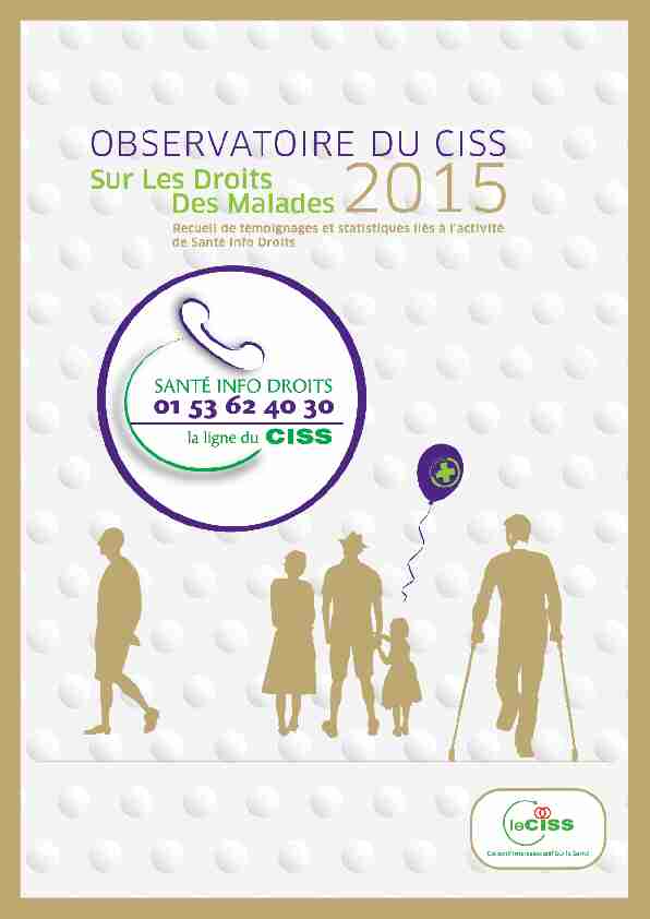 Recueil Stats et témoignages Santé Info Droits 2015