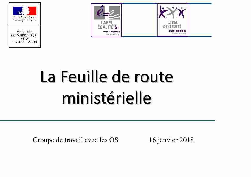 Présentation Feuille de route Egalité Diversité GTdu 16 janv 2018
