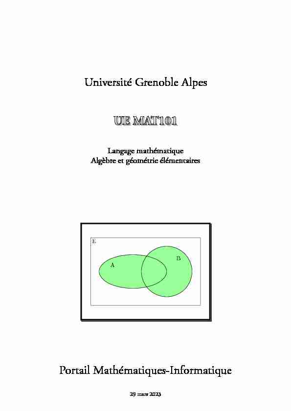 [PDF] Polycopié MAT101 - Institut Fourier