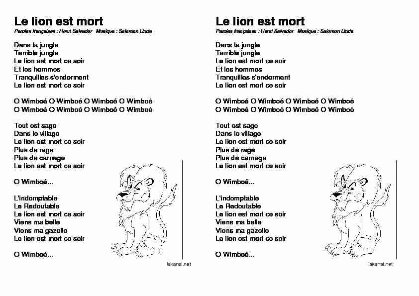 [PDF] Le lion est mort - Lakanalnet