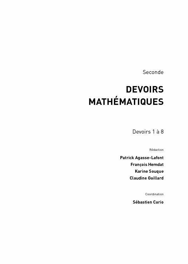 [PDF] DEVOIRS MATHÉMATIQUES