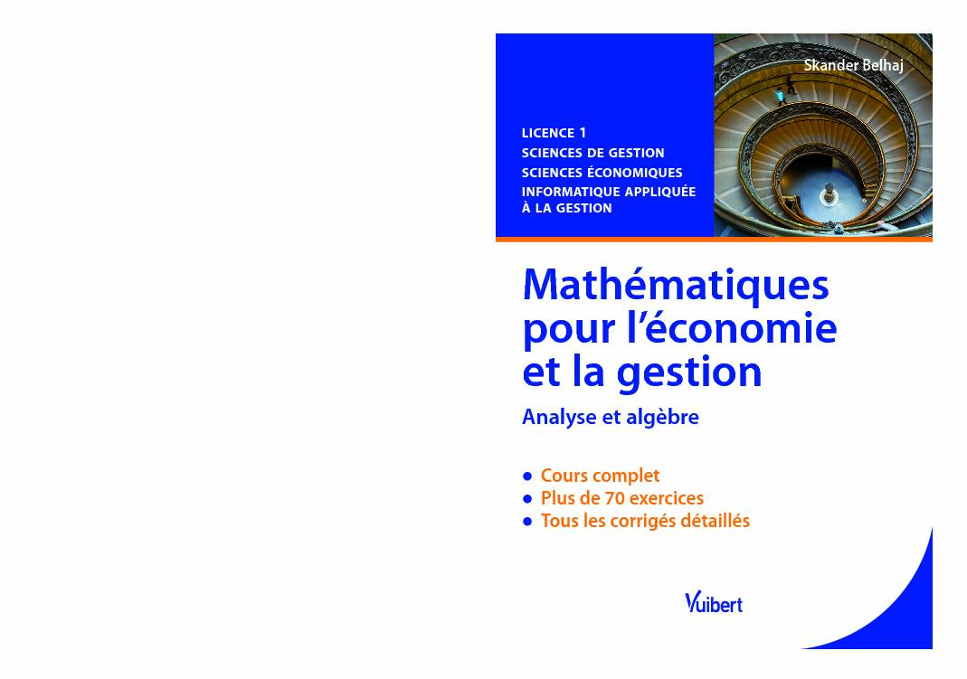 Mathématiques pour l’économie et la gestion