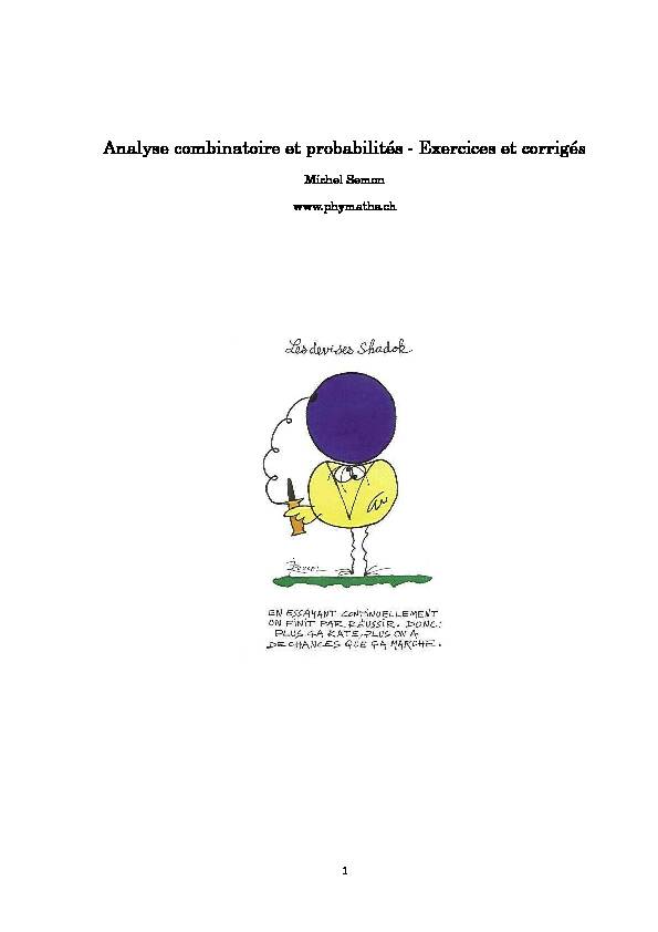 Analyse combinatoire et probabilités - Exercices et corrigés