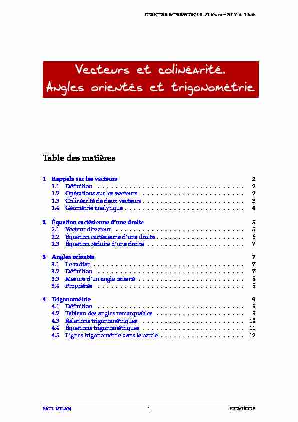 [PDF] Vecteurs et colinéarité Angles orientés et trigonométrie