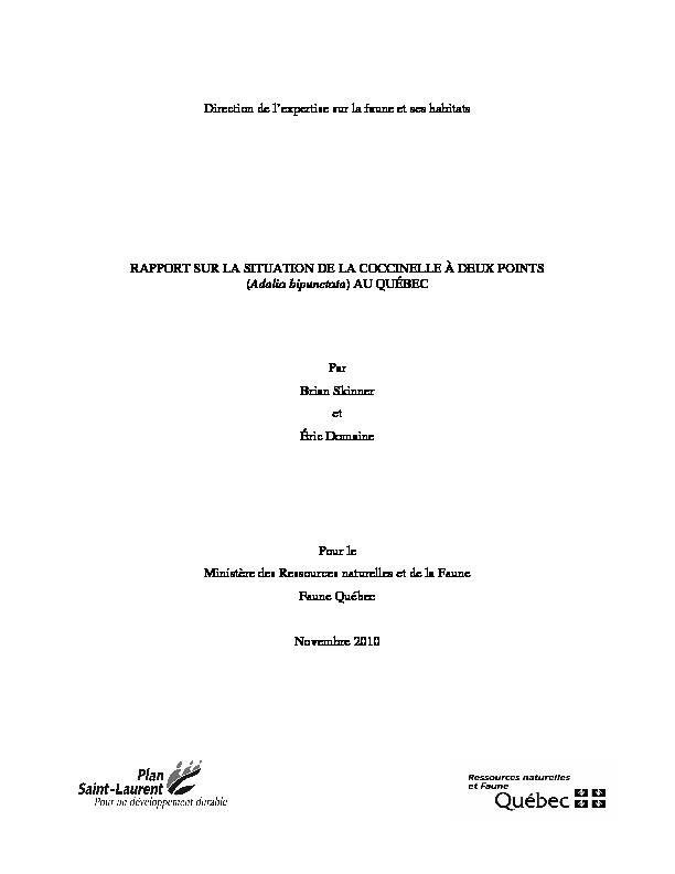 [PDF] PDF rapport coccinelle deux points intranet - MFFP - Gouvernement